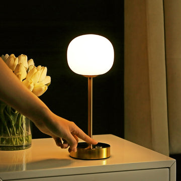 Natalia 12.25" Modern Minimalist Iron Rechargeable Integrated LED Table Lamp - JONATHAN Y